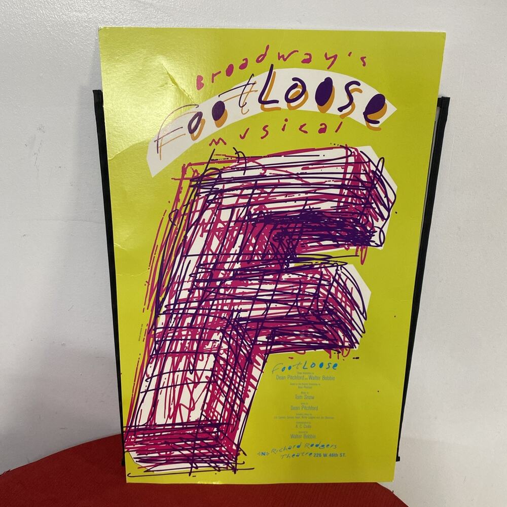 Footloose Broadway Original Cast Signed Window Card 1998 22"x 14"